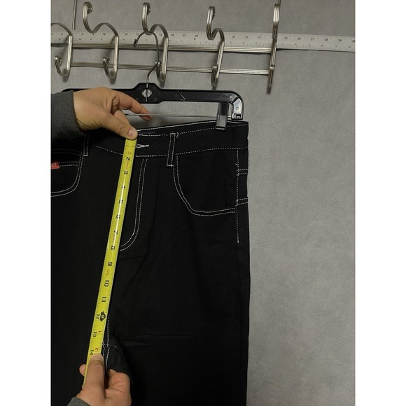 JNCO Jeans Men 32X27 Black Baggy Hip Hop Skate Streetwear Denim Skull‎ Wide Leg - Picture 7 of 10